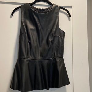 Black leather like top